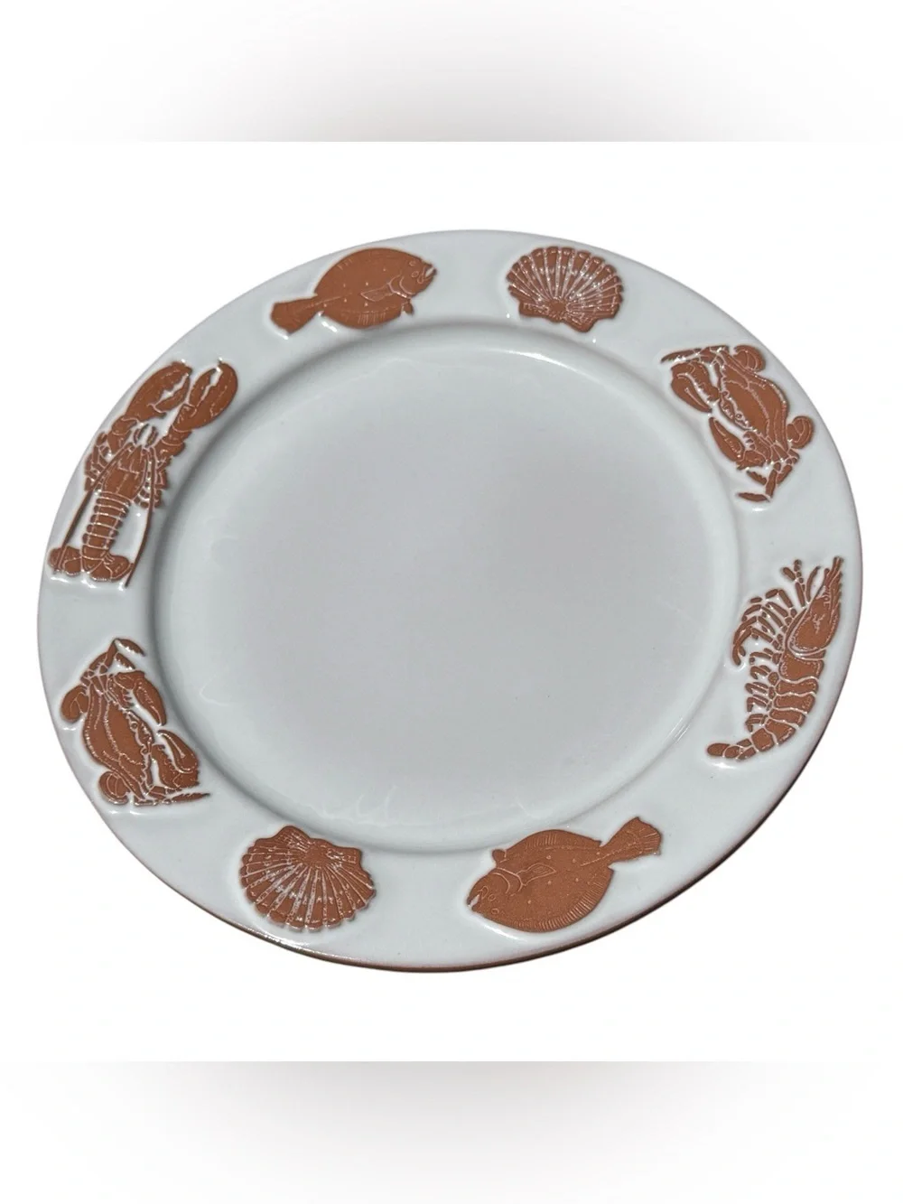 Vintage Frankoma Coastal Seafood Salad Plates Set of 4 8” Coastal Cottagecore